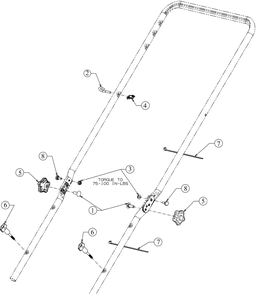Handle Hardware Diagram and Parts List for SC100 (11AA92J710)(2016) Cub Cadet Lawn Mower